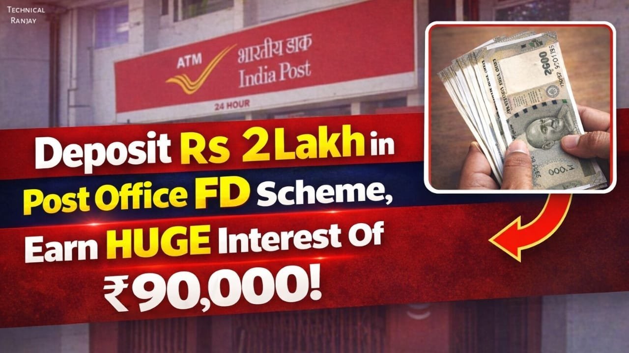 पोस्ट ऑफिस FD योजना: ₹2 लाख पर ₹90,000 ब्याज का लाभ
